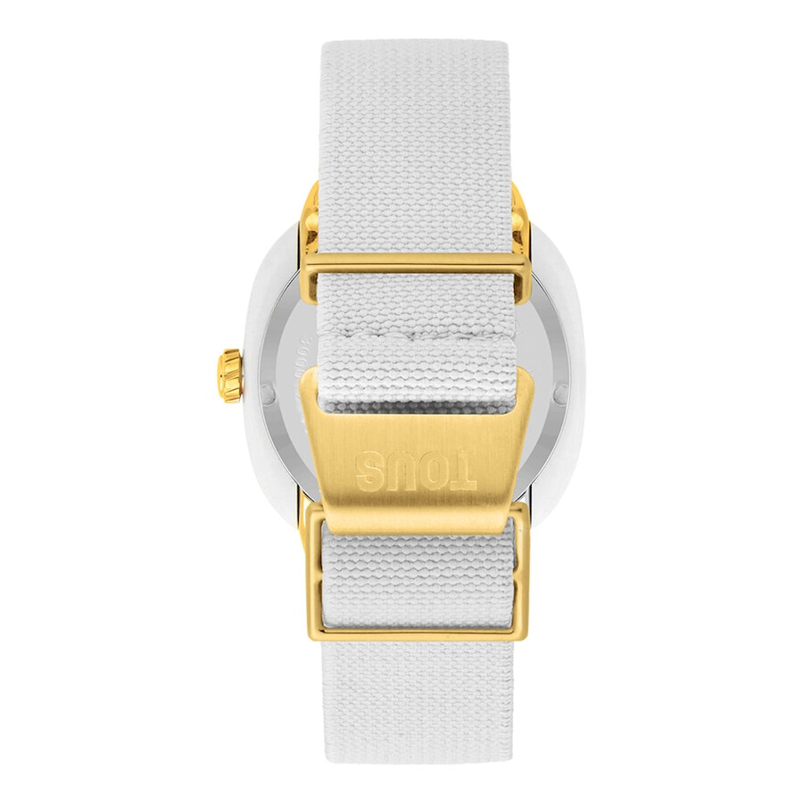 orologio analogico in acciaio ipg color oro con cinturino elastico bianco osier