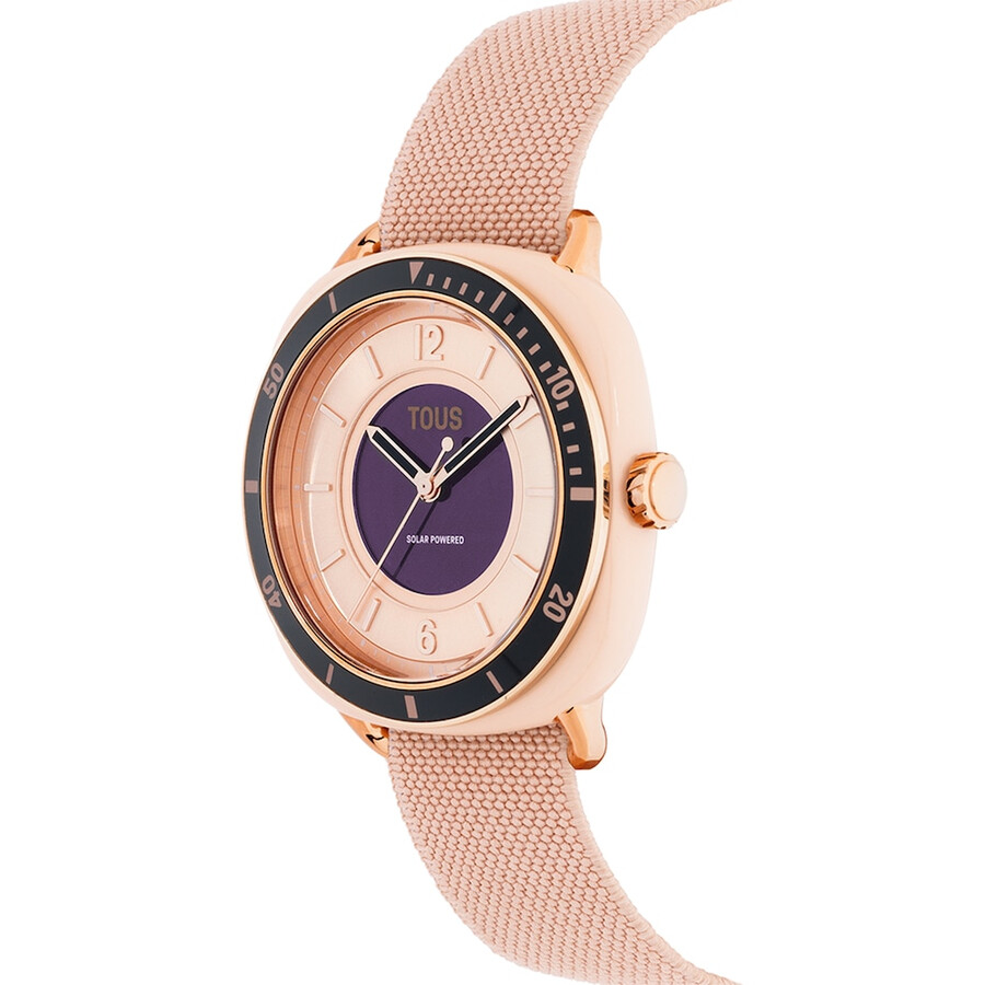 orologio analogico in acciaio iprg color carne con cinturino elastico rosa osier