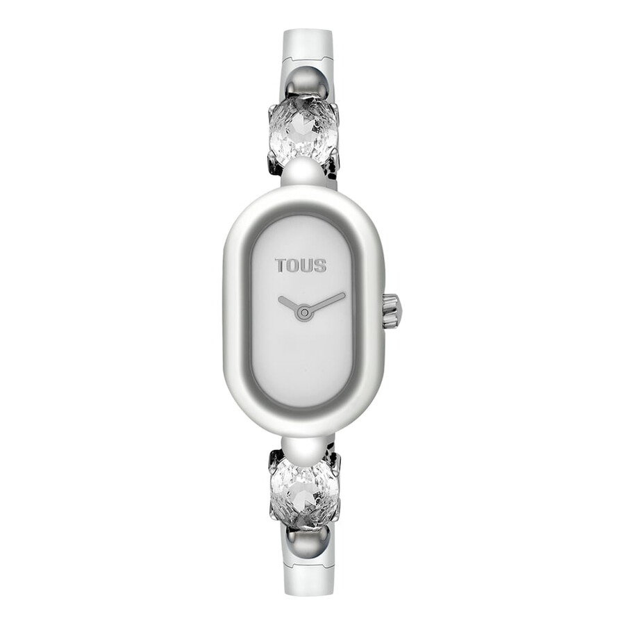 orologio analogico con bracciale in acciaio e cristallo di rocca tous color