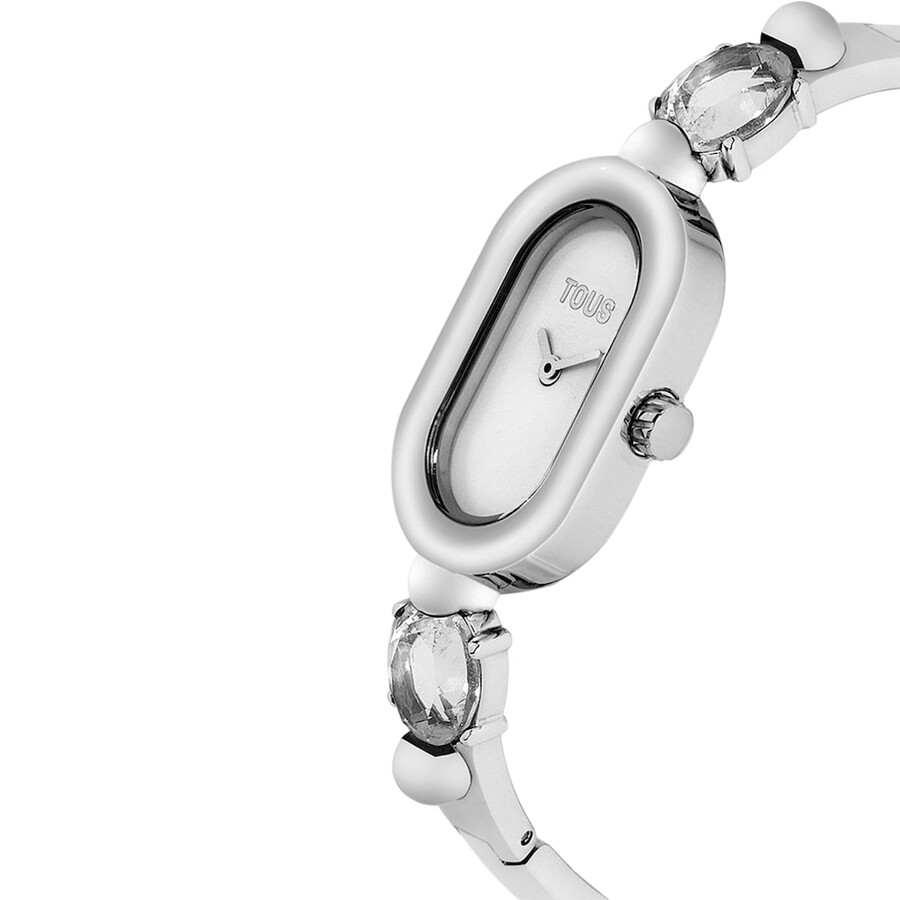 orologio analogico con bracciale in acciaio e cristallo di rocca tous color
