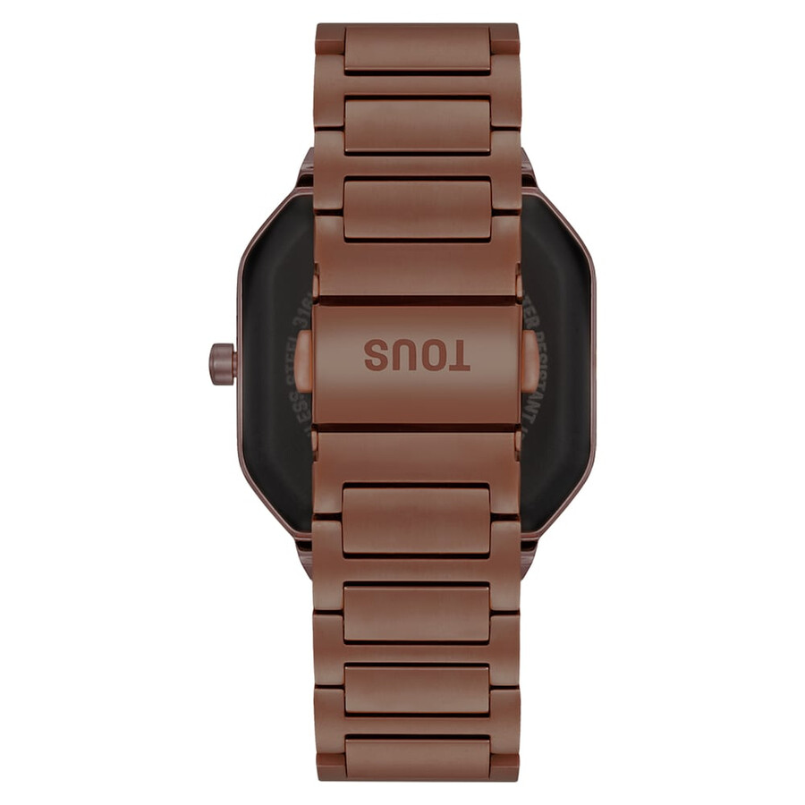 smartwatch con bracciale in acciaio marrone e zirconi b-connect