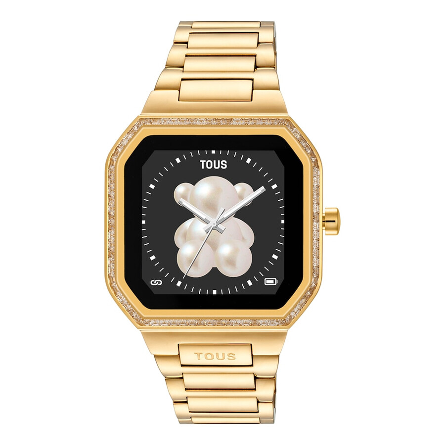 smartwatch con bracciale in acciaio color oro e zirconi b-connect