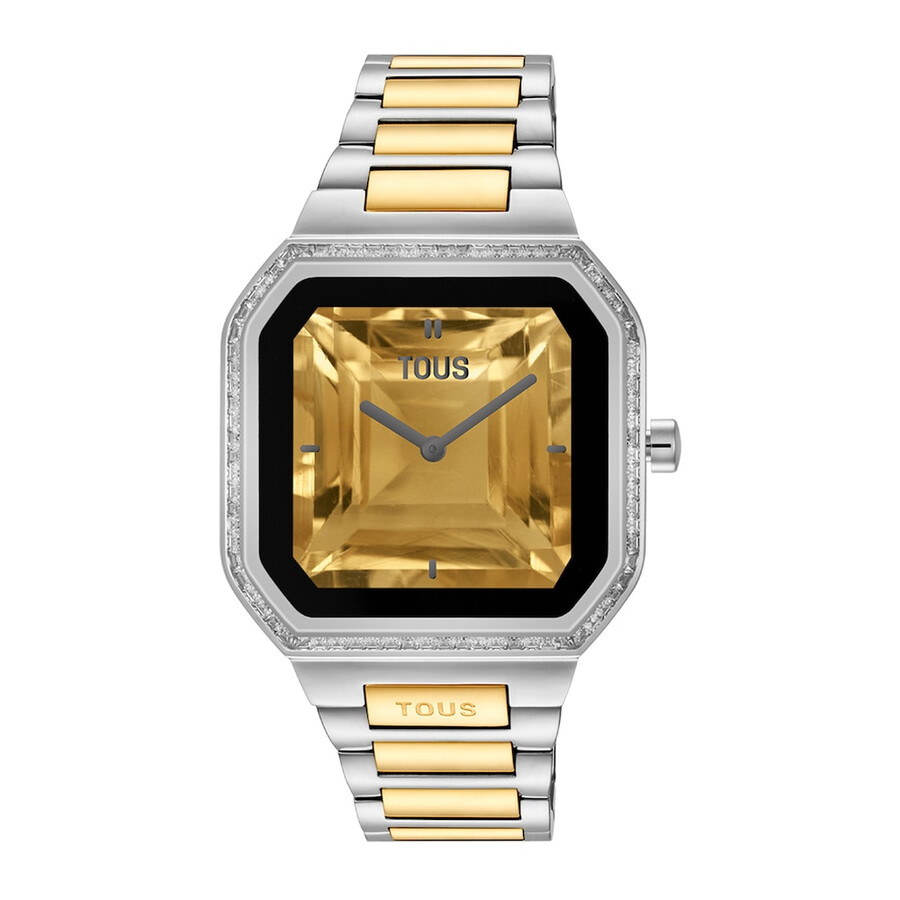 smartwatch con bracciale in acciaio e acciaio color oro e zirconi b-connect