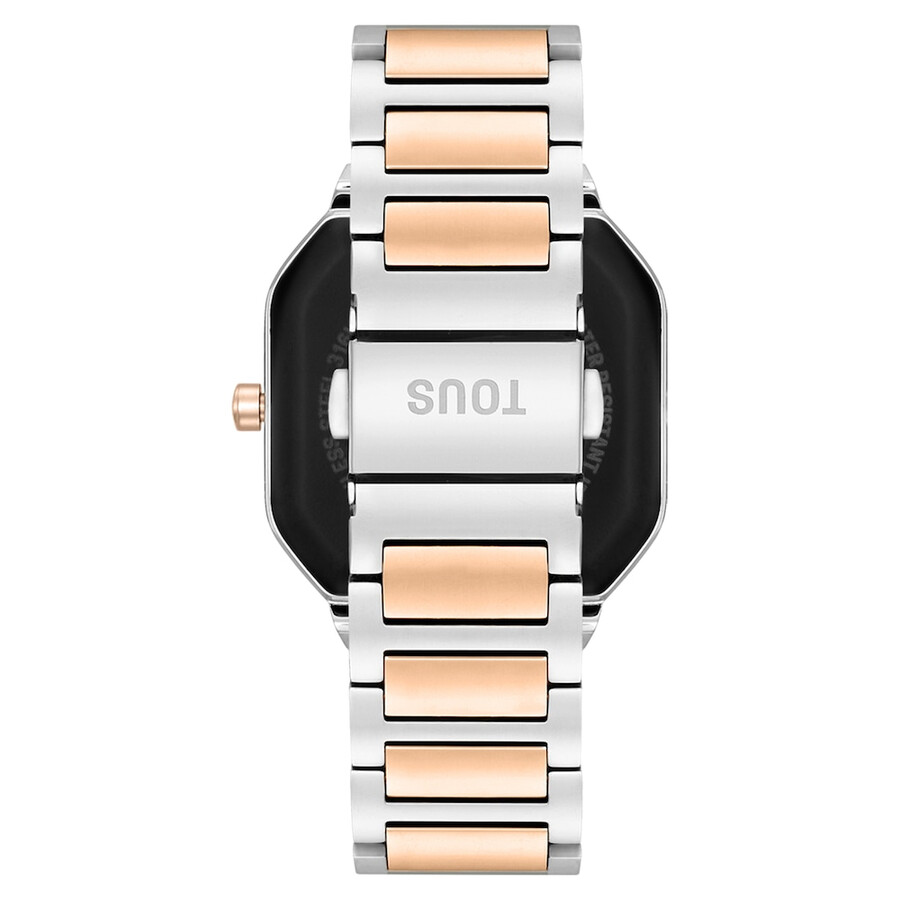 smartwatch con bracciale in acciaio e acciaio rosa e zirconi b-connect