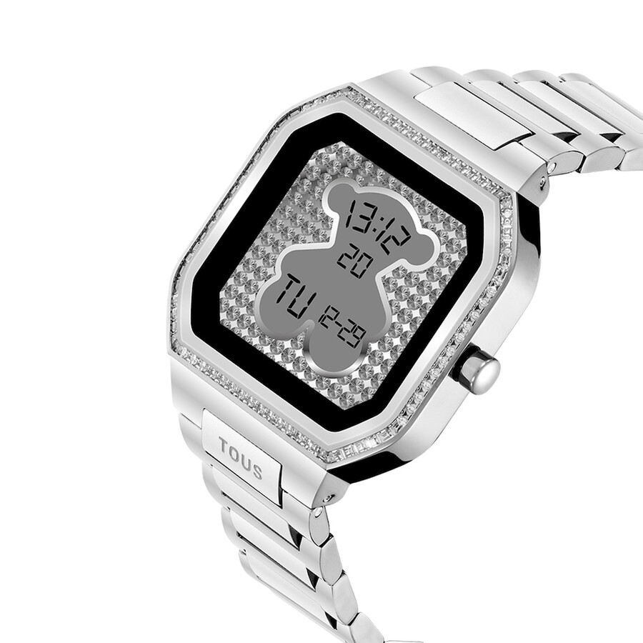 smartwatch con bracciale in acciaio e zirconi b-connect