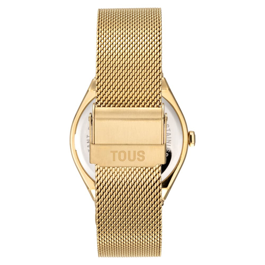 orologio analogico con bracciale in acciaio color oro karat round mesh