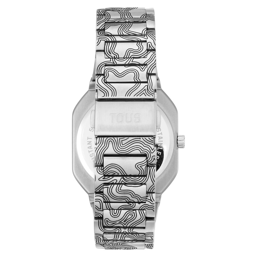 orologio analogico con bracciale in acciaio goffrato lit