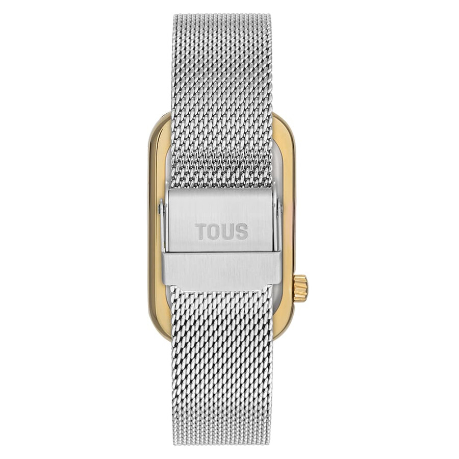 orologio analogico bicolore con sagoma di orso e bracciale in acciaio t-band club