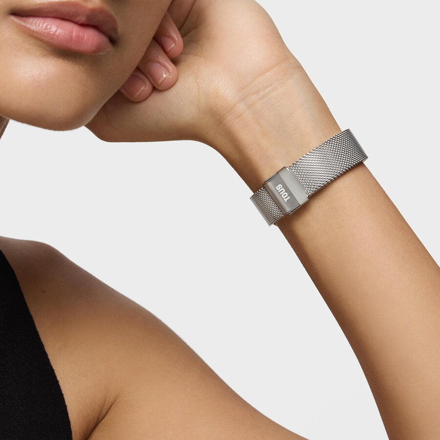 orologio analogico bicolore con silhouette a cuore e bracciale in acciaio t-band club