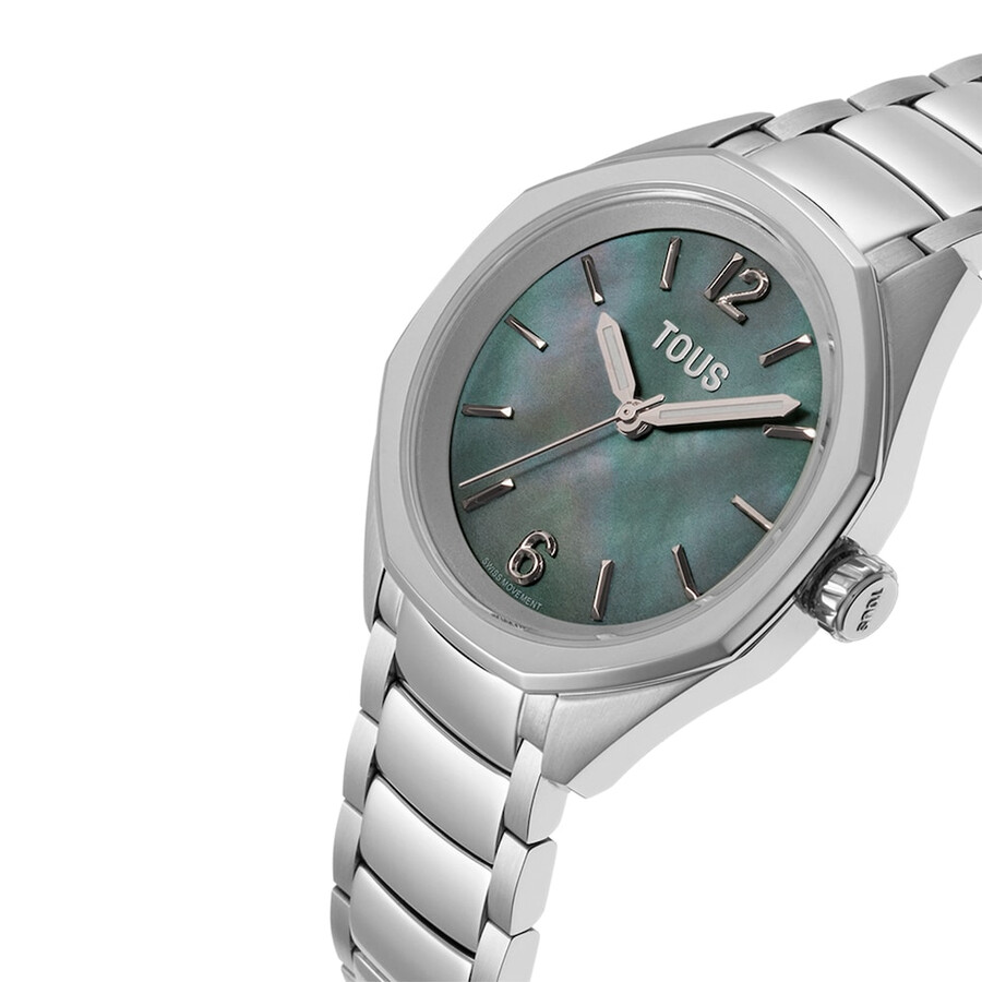 orologio analogico con movimento svizzero quadrante in madreperla e bracciale in acciaio tous now lady