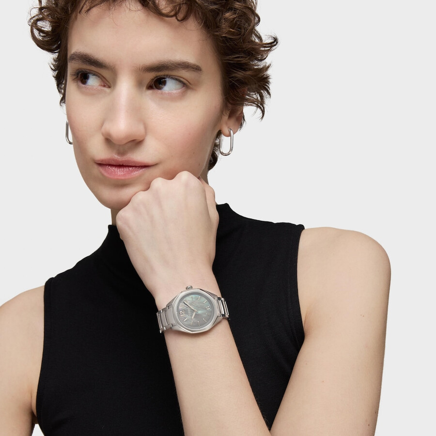 orologio analogico con movimento svizzero quadrante in madreperla e bracciale in acciaio tous now lady