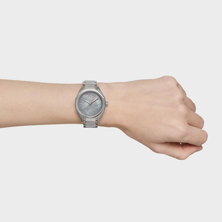 orologio analogico con movimento svizzero quadrante in madreperla e bracciale in acciaio tous now lady