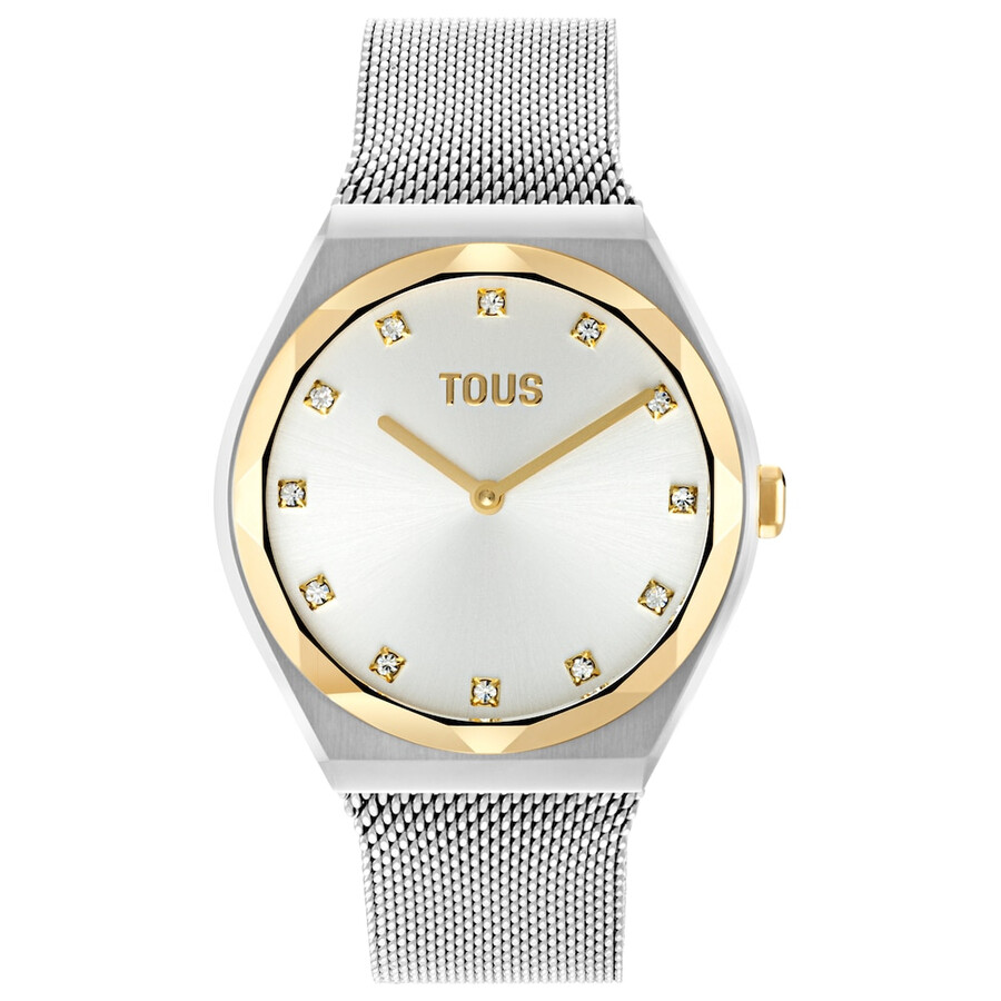 orologio analogico con bracciale in acciaio e acciaio color oro karat round mesh