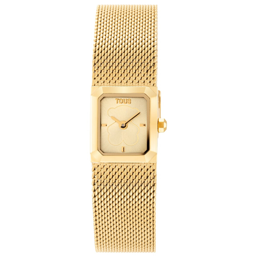 orologio analogico con bracciale in maglia milanese in acciaio color oro mini mesh