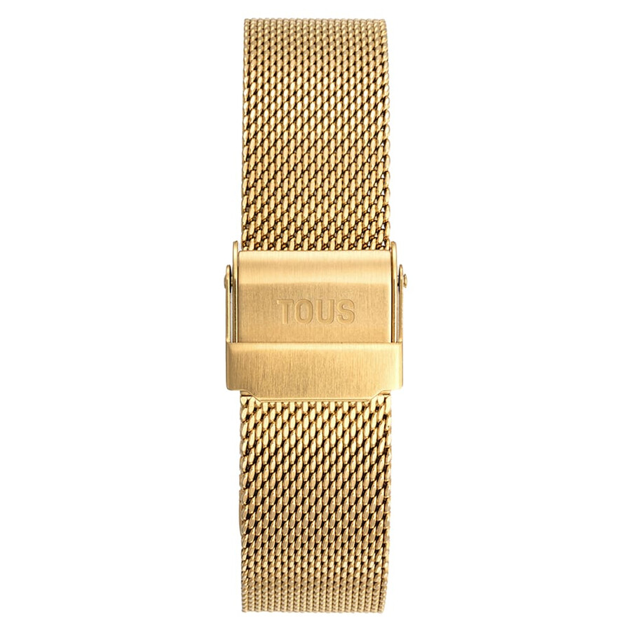 orologio analogico con bracciale in maglia milanese in acciaio color oro mini mesh