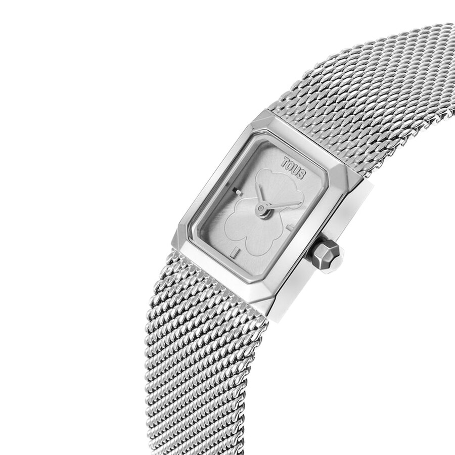 orologio analogico con bracciale in acciaio maglia milanese mini mesh
