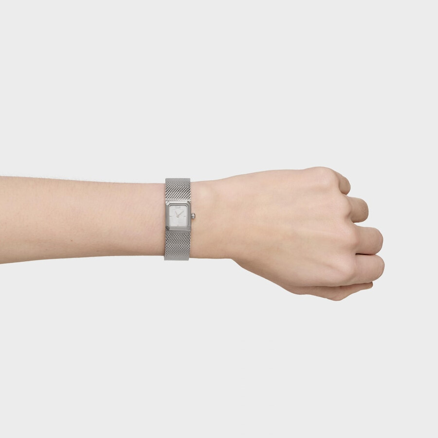 orologio analogico con bracciale in acciaio maglia milanese mini mesh