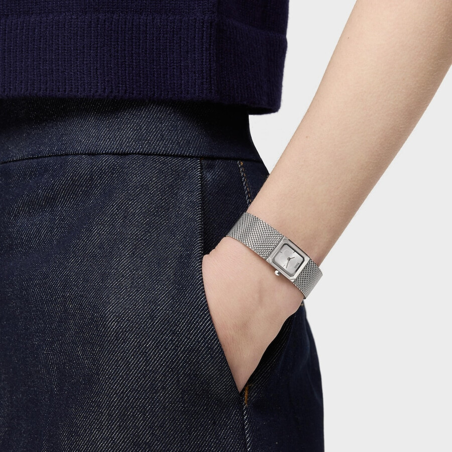 orologio analogico con bracciale in acciaio maglia milanese mini mesh