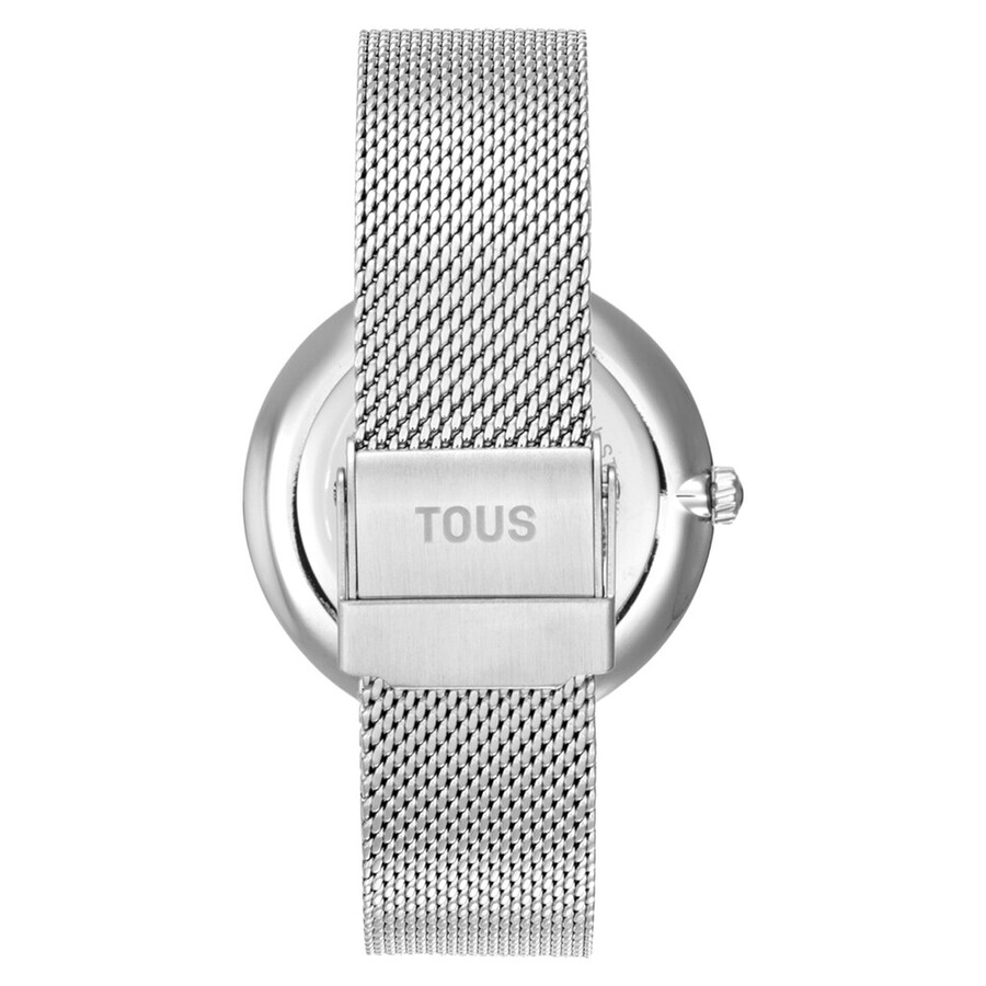 orologio analogico con quadrante color marrone e bracciale in acciaio s-mesh mirror