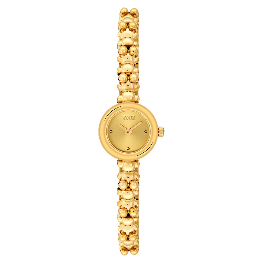 orologio analogico con bracciale in acciaio color oro bold bear round