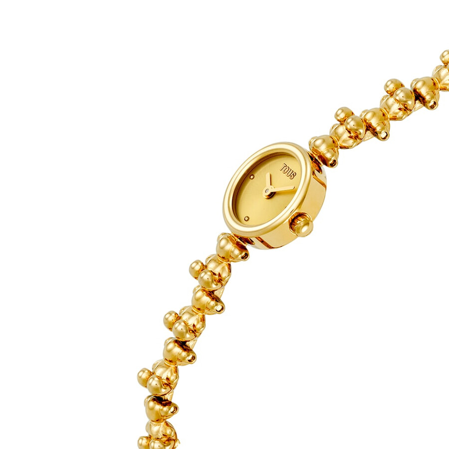 orologio analogico con bracciale in acciaio color oro bold bear round