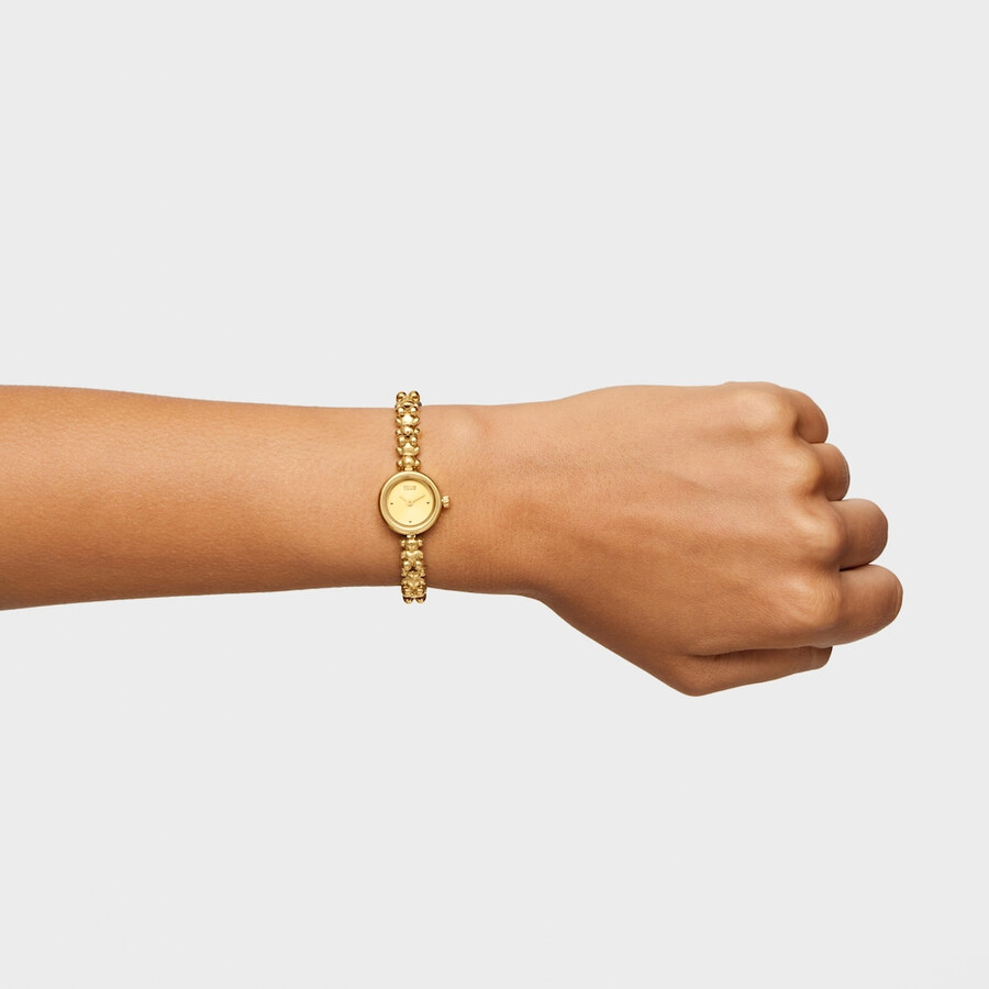 orologio analogico con bracciale in acciaio color oro bold bear round