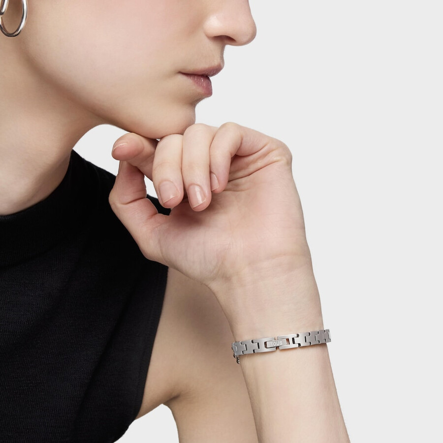 orologio analogico con bracciale in acciaio bold bear round