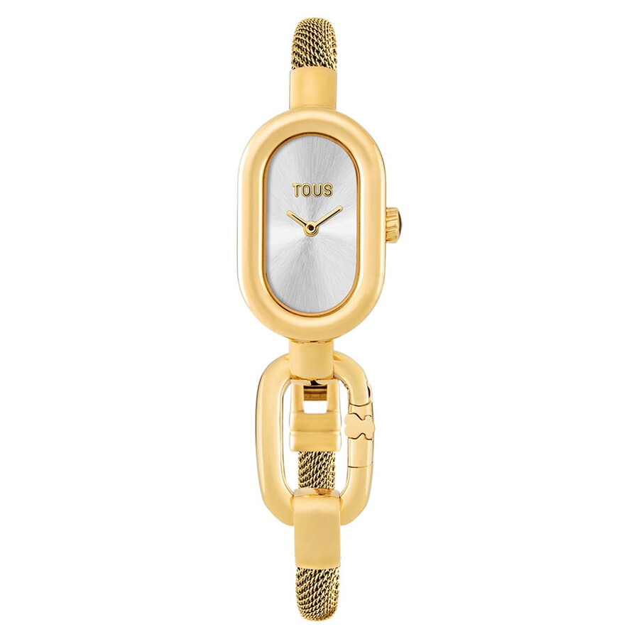 orologio analogicodigitale con bracciale in acciaio color oro tous hold oval