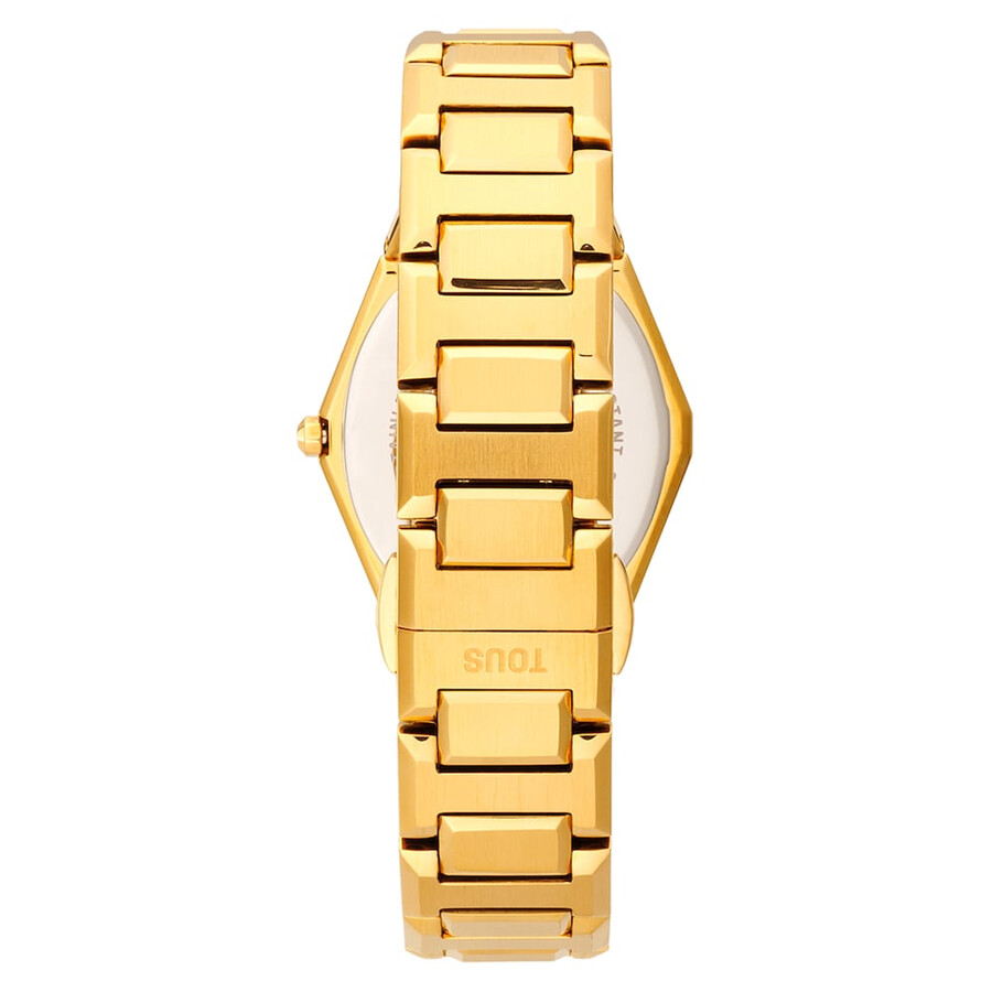 orologio analogico con bracciale in acciaio color oro e quadrante in madreperla rosa karat