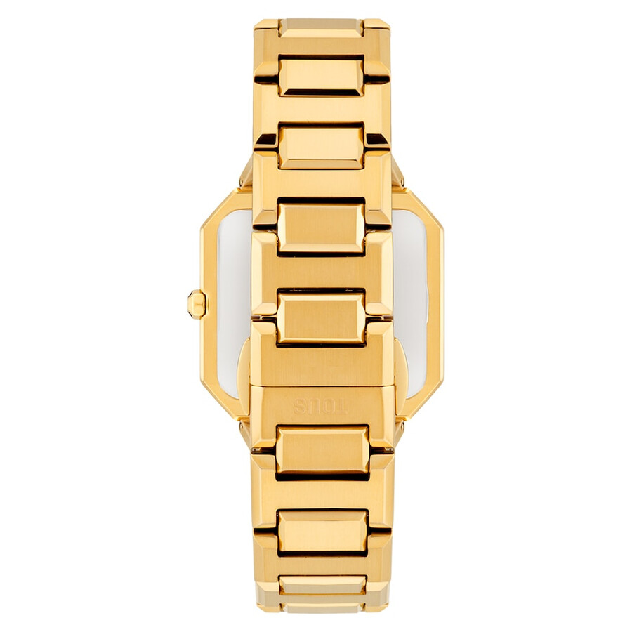 orologio analogico con bracciale in acciaio color oro e quadrante in madreperla rosa karat