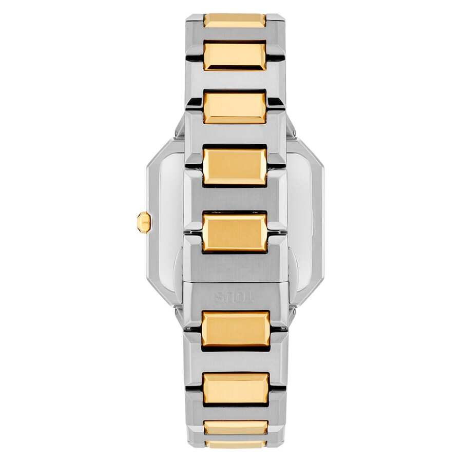 orologio analogico con bracciale in acciaio e acciaio color oro e quadrante in madreperla karat