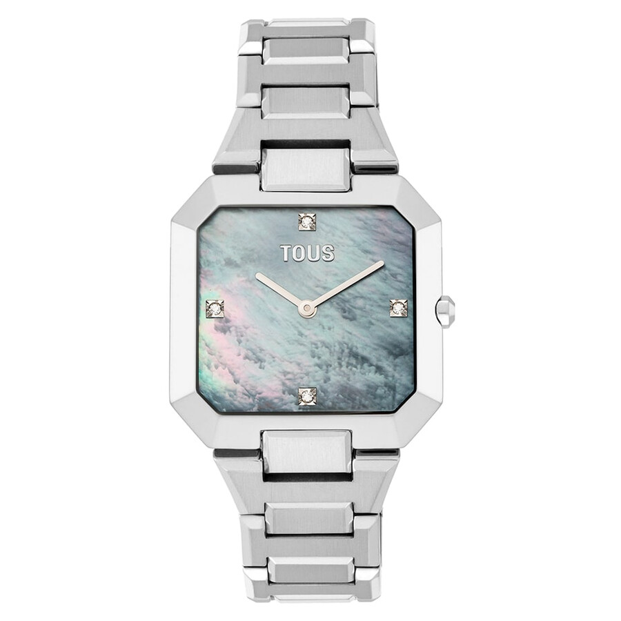 orologio analogico con bracciale in acciaio e quadrante in madreperla karat