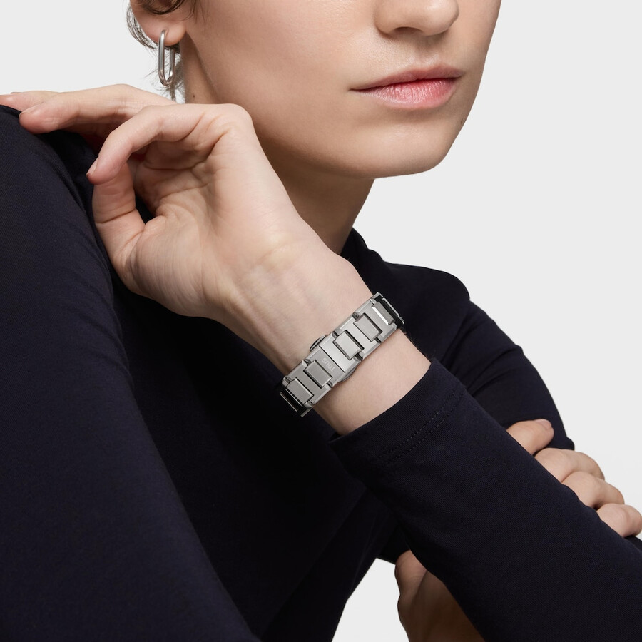 orologio analogico con bracciale in acciaio e quadrante in madreperla karat