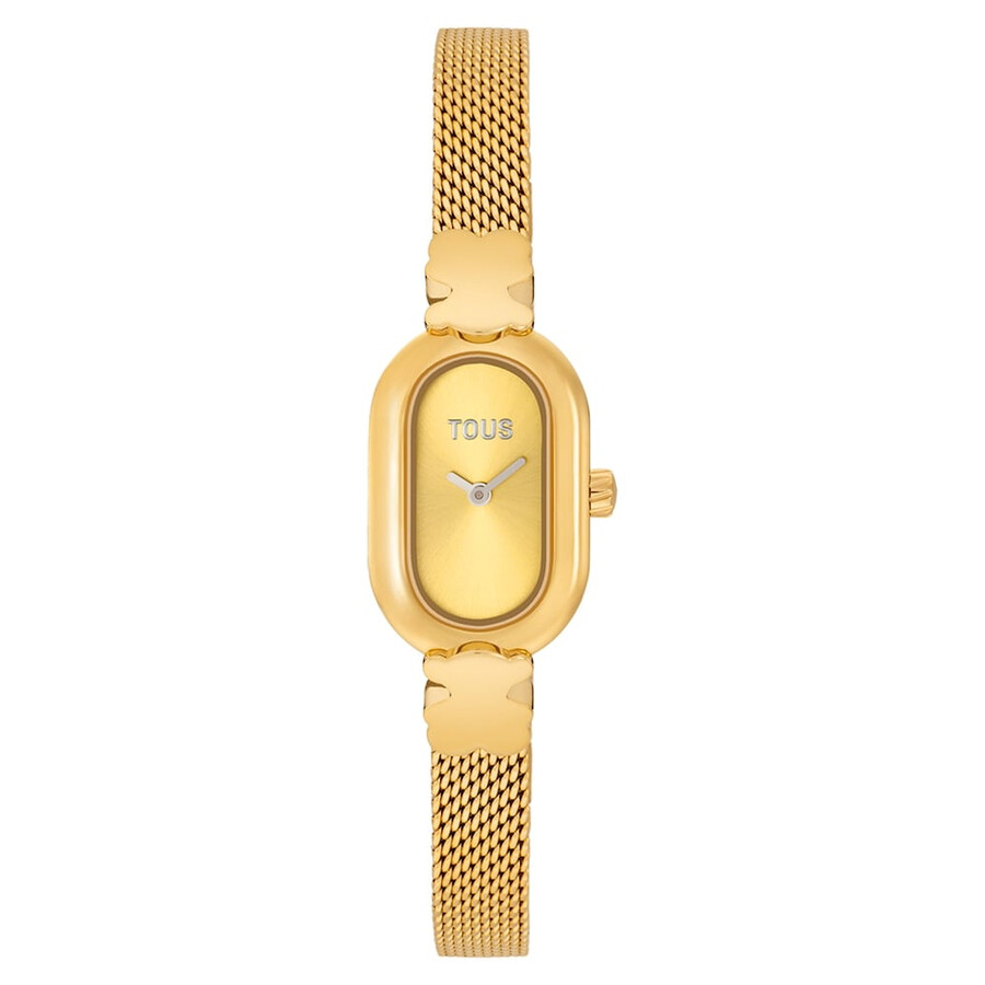 orologio analogico gioiello con bracciale in acciaio color oro oval icon