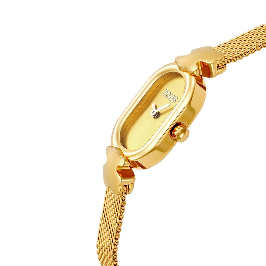 orologio analogico gioiello con bracciale in acciaio color oro oval icon