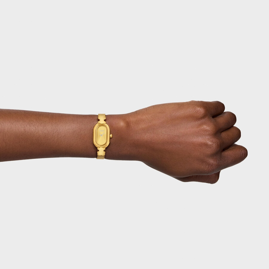 orologio analogico gioiello con bracciale in acciaio color oro oval icon