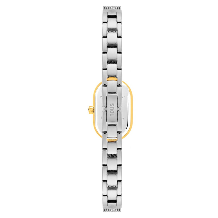 orologio analogico gioiello con bracciale in acciaio e acciaio color oro oval icon