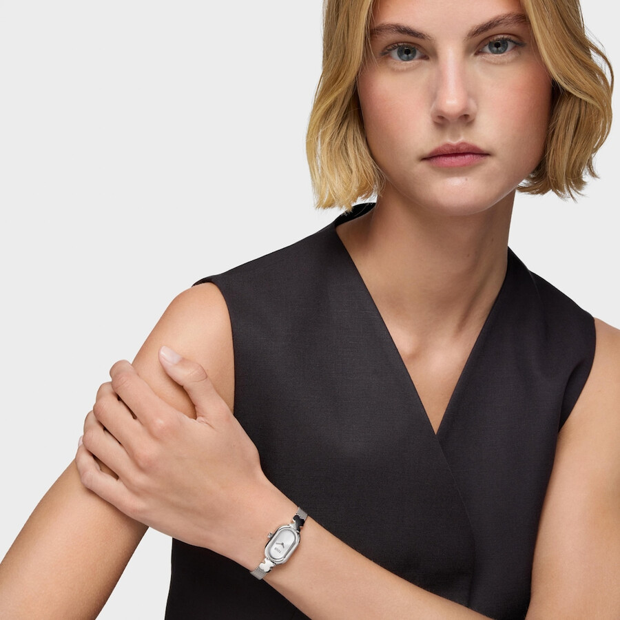 orologio analogico gioiello con bracciale in acciaio oval icon