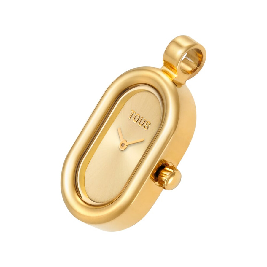 orologio analogicodigitale con ciondolo in acciaio color oro hold oval