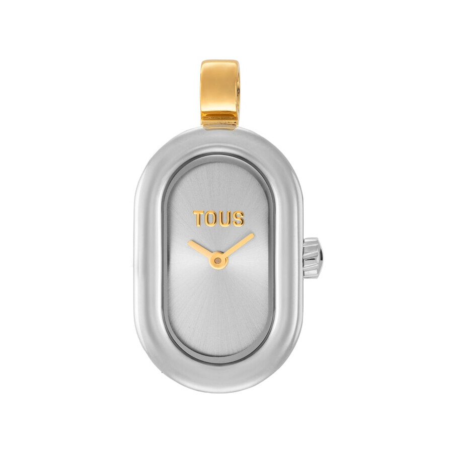 orologio analogico con pendente in acciaio e acciaio color oro hold oval