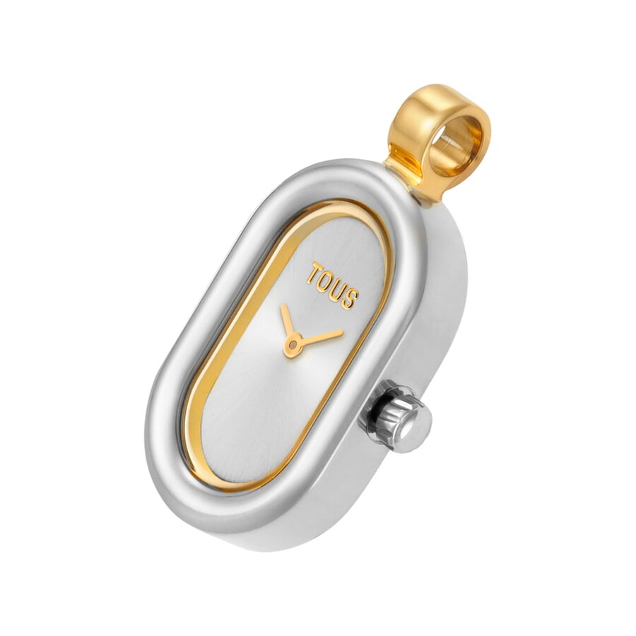 orologio analogico con pendente in acciaio e acciaio color oro hold oval