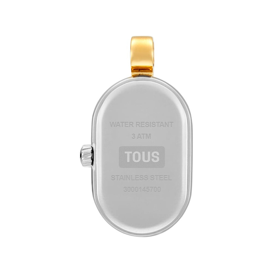 orologio analogico con pendente in acciaio e acciaio color oro hold oval