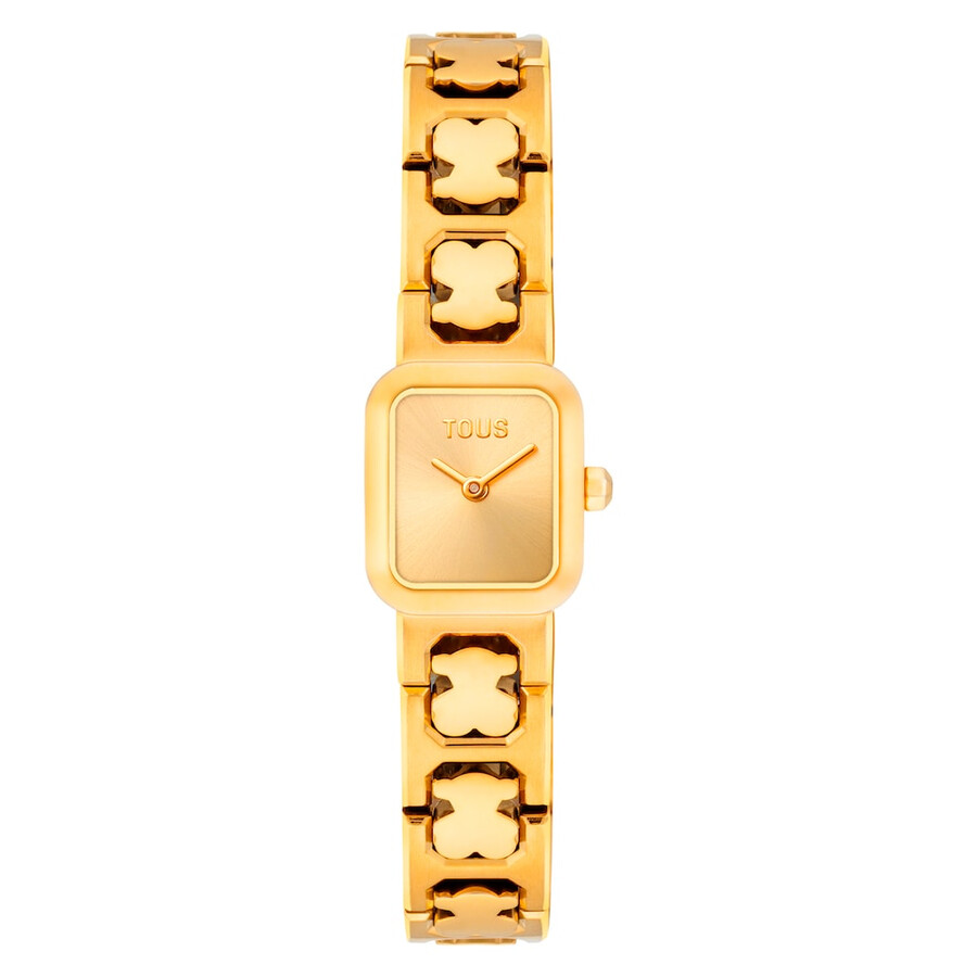 orologio analogico con bracciale in acciaio color oro icon time