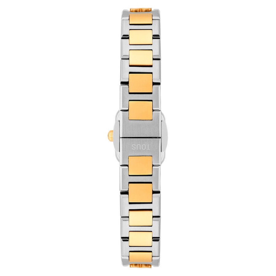 orologio analogico con bracciale in acciaio e acciaio color oro icon time