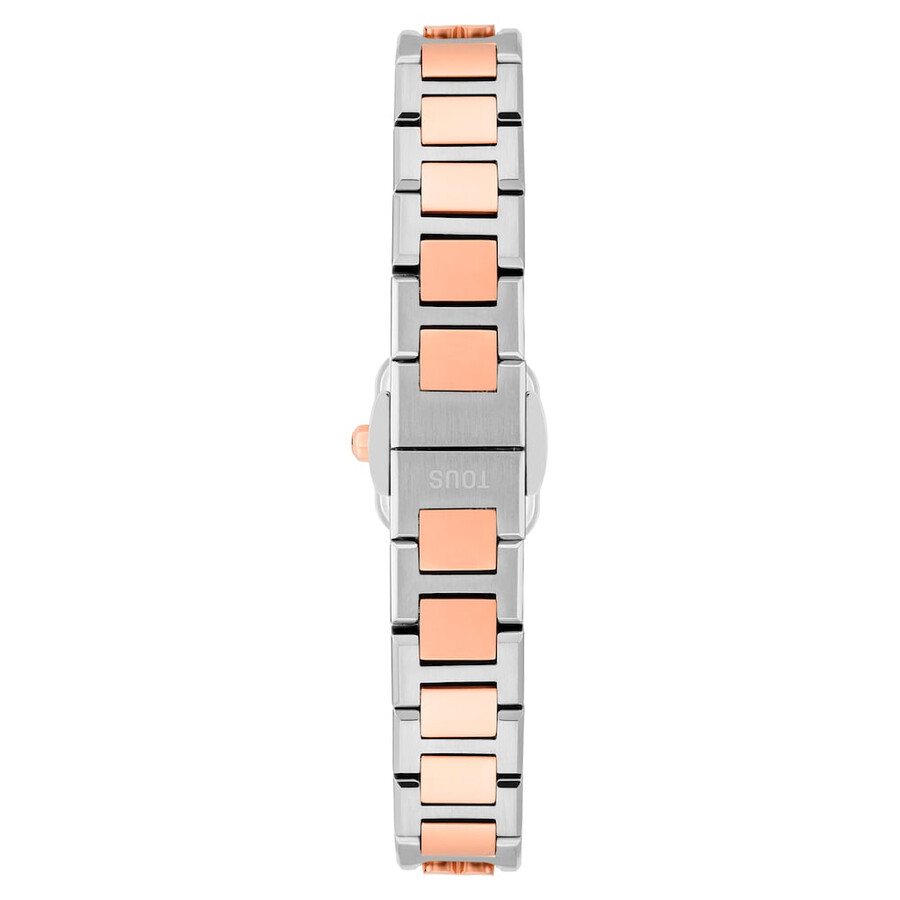 orologio analogico con bracciale in acciaio e acciaio color rosa icon time