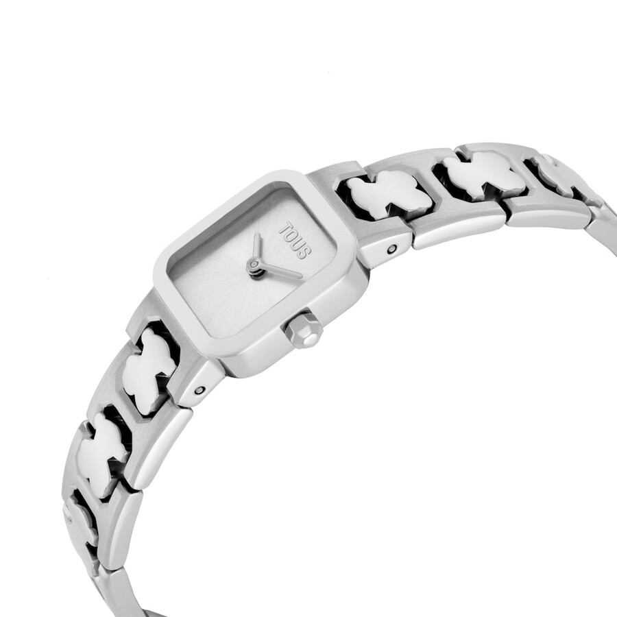orologio analogico con bracciale in acciaio icon time