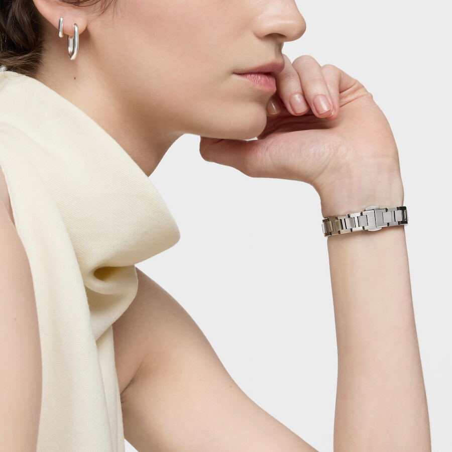 orologio analogico con bracciale in acciaio icon time