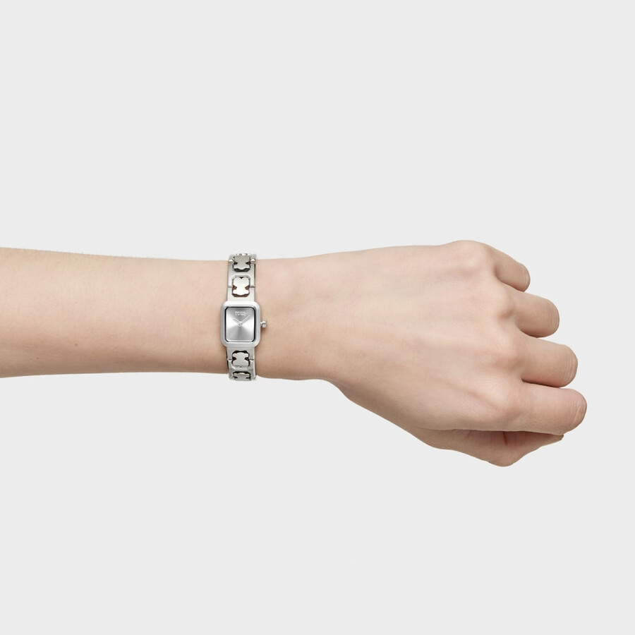 orologio analogico con bracciale in acciaio icon time