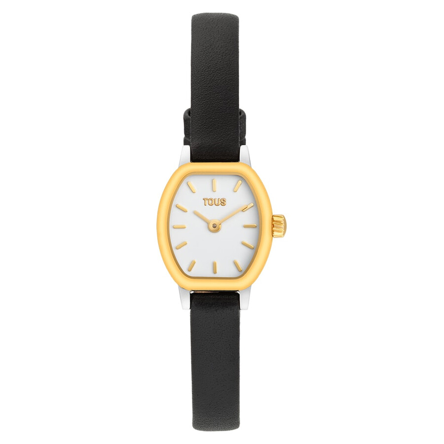 orologio ovale con movimento analogico svizzero in acciaio oro 14 kt e cinturino in pelle les classiques mini
