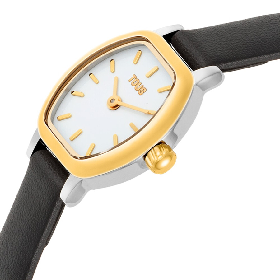 orologio ovale con movimento analogico svizzero in acciaio oro 14 kt e cinturino in pelle les classiques mini